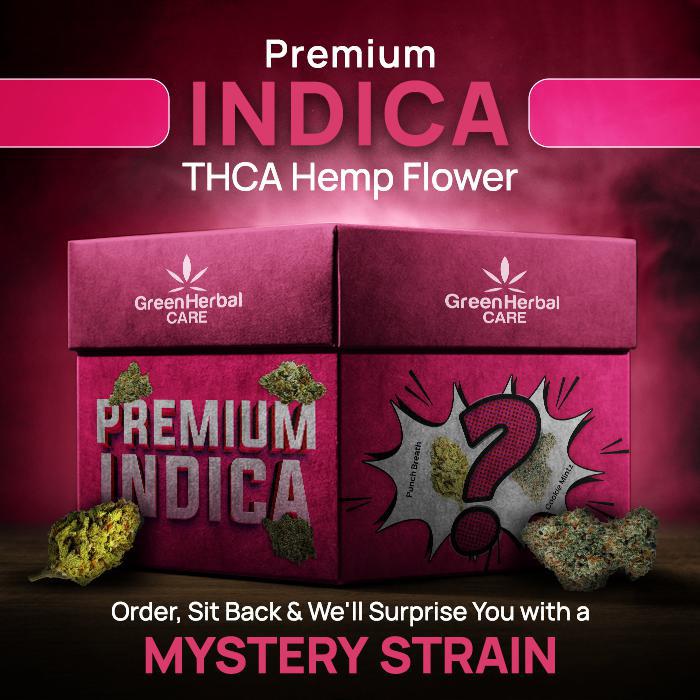 mystery premium indica strain thca hemp flower