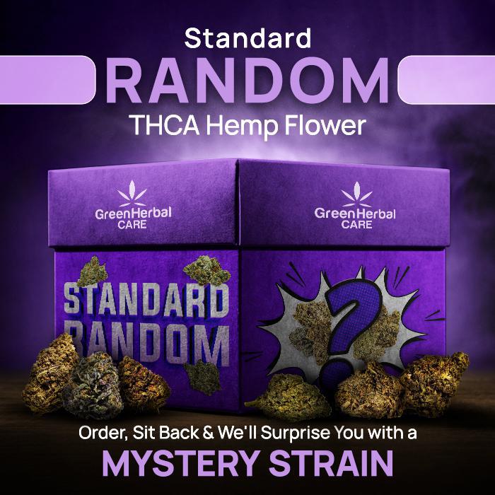 standard random thca hemp flower mystery strain box
