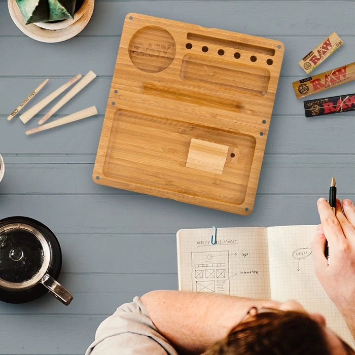 RAW Back Flip Bamboo Rolling Tray