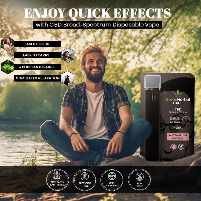 CBD Broad Spectrum Disposable Vape Lifestyle Img