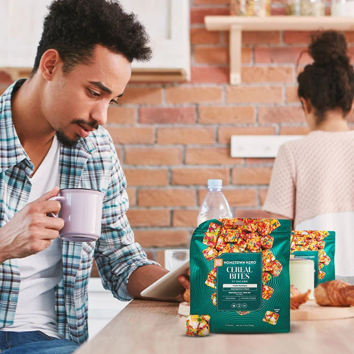 Delta-9 THC Fruity Rainbow Cereal Bites Lifestyle Pic