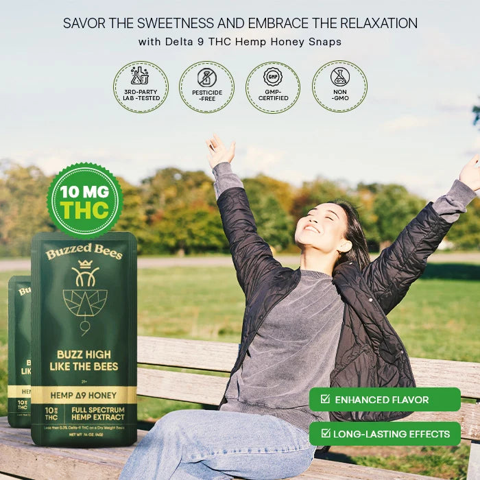Delta-9 THC Hemp Honey Snaps Lifestyle Pic