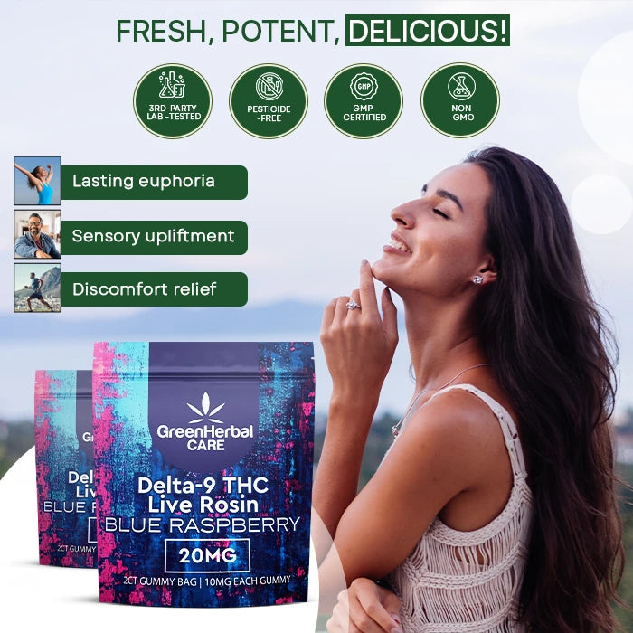 GHC-Delta-9 THC 2pk Live Rosin Gummies Lifestyle pic