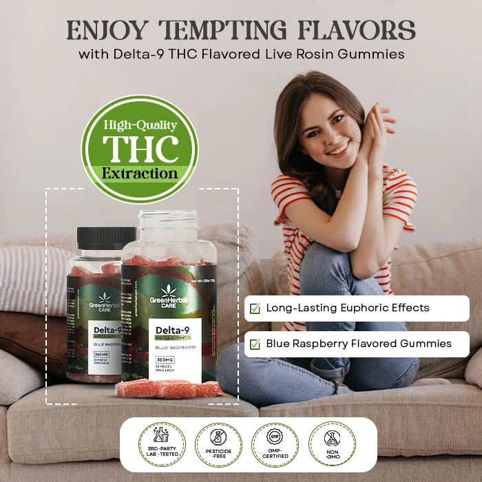 Delta-9 THC Flavored Live Rosin Gummies