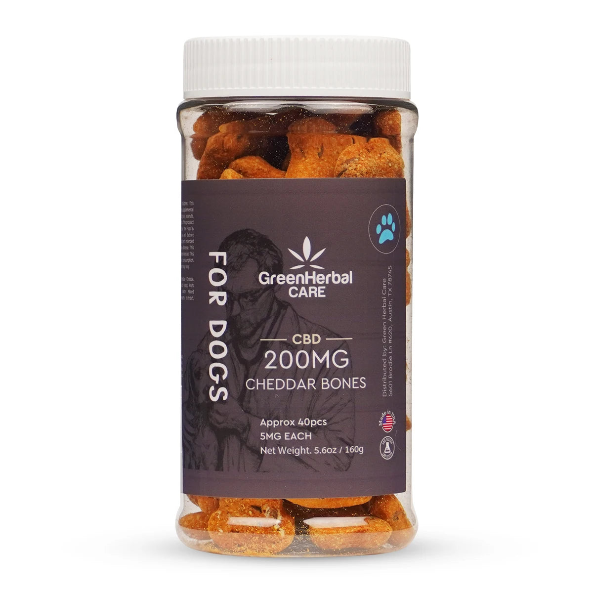 GHC Dog Cheddar Bones 200mg Treats Front