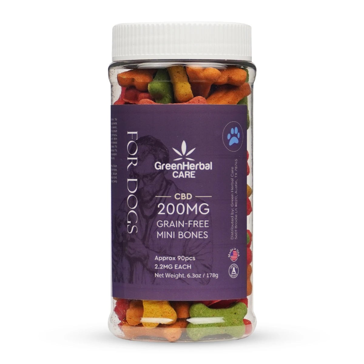 GHC Dog Grain Free Mini Bones-200mg Treats Front