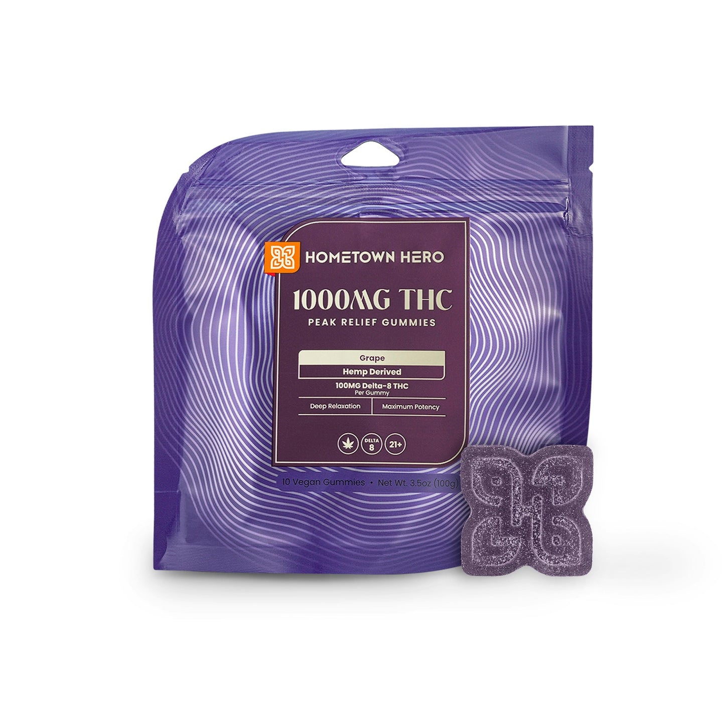 hometown hero grape delta 8 thc max gummies 1000mg