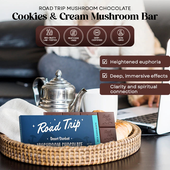 road trip mushroom chocolate bar