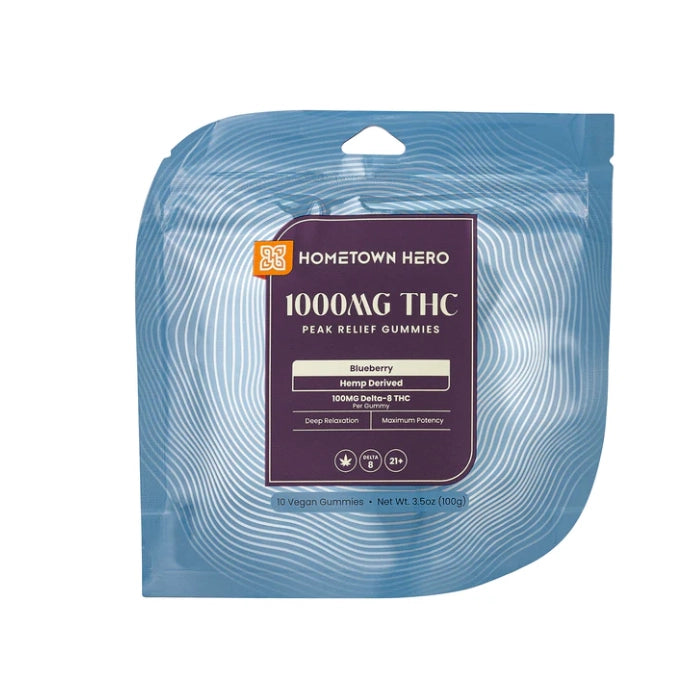 hometown hero 1000mg delta-8 thc gummies blueberry