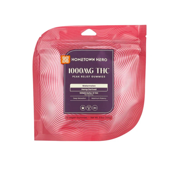 hometown hero 1000mg delta-8 thc gummies watermelon
