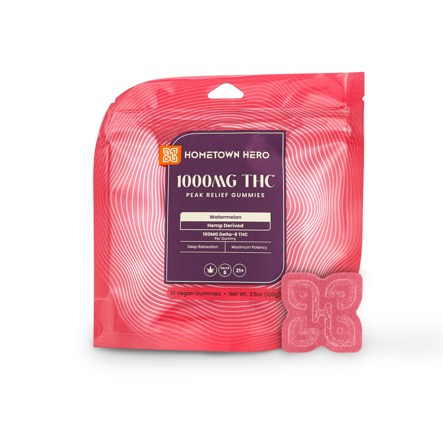 hometown hero watermelon delta 8 thc max gummies 1000mg