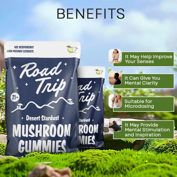 road trip desert stardust mushroom gummies benefits
