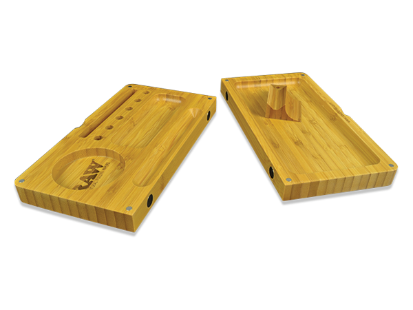 RAW Back Flip Bamboo Rolling Tray Detached