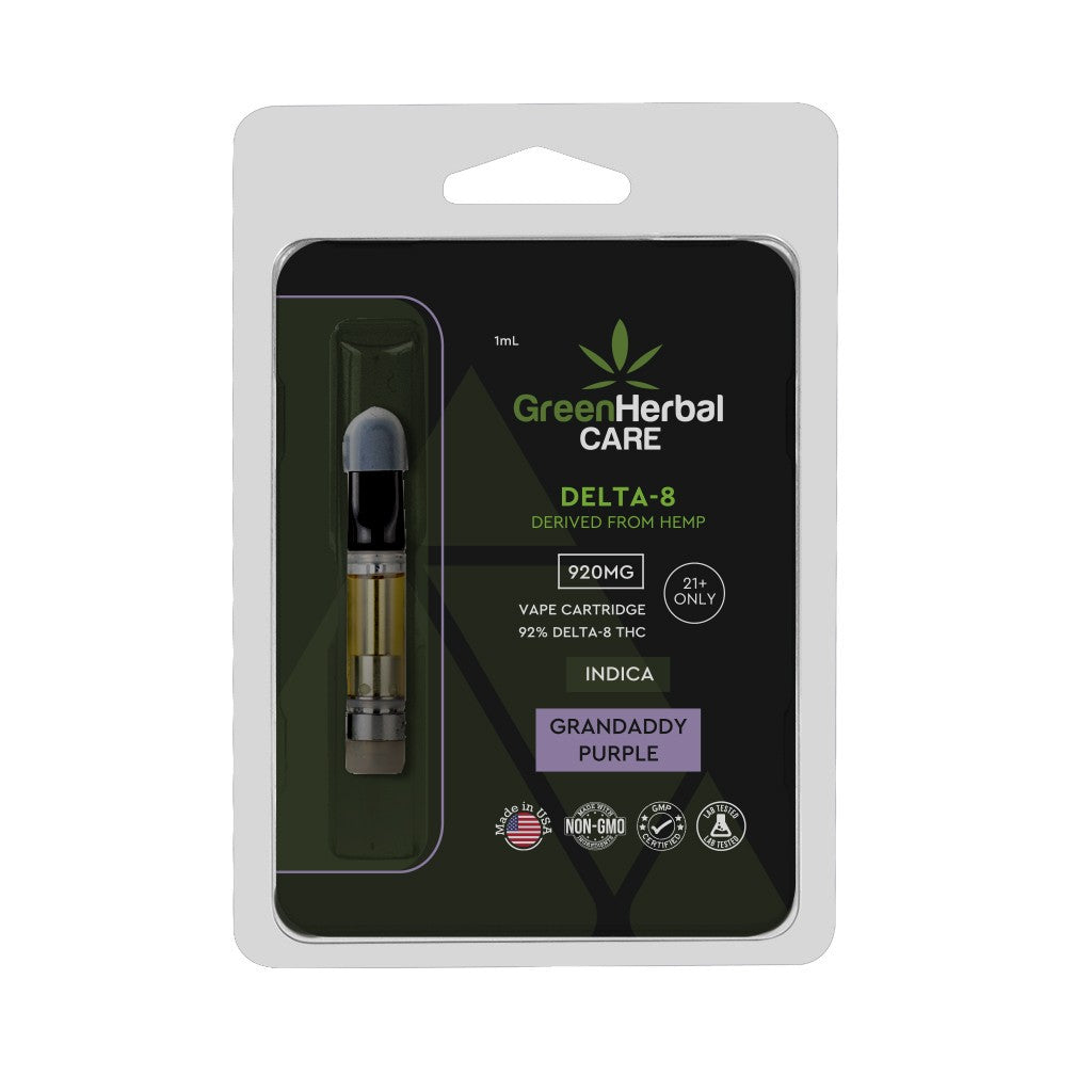 ghc delta-8 vape cartridge indica grandaddy purple 920mg