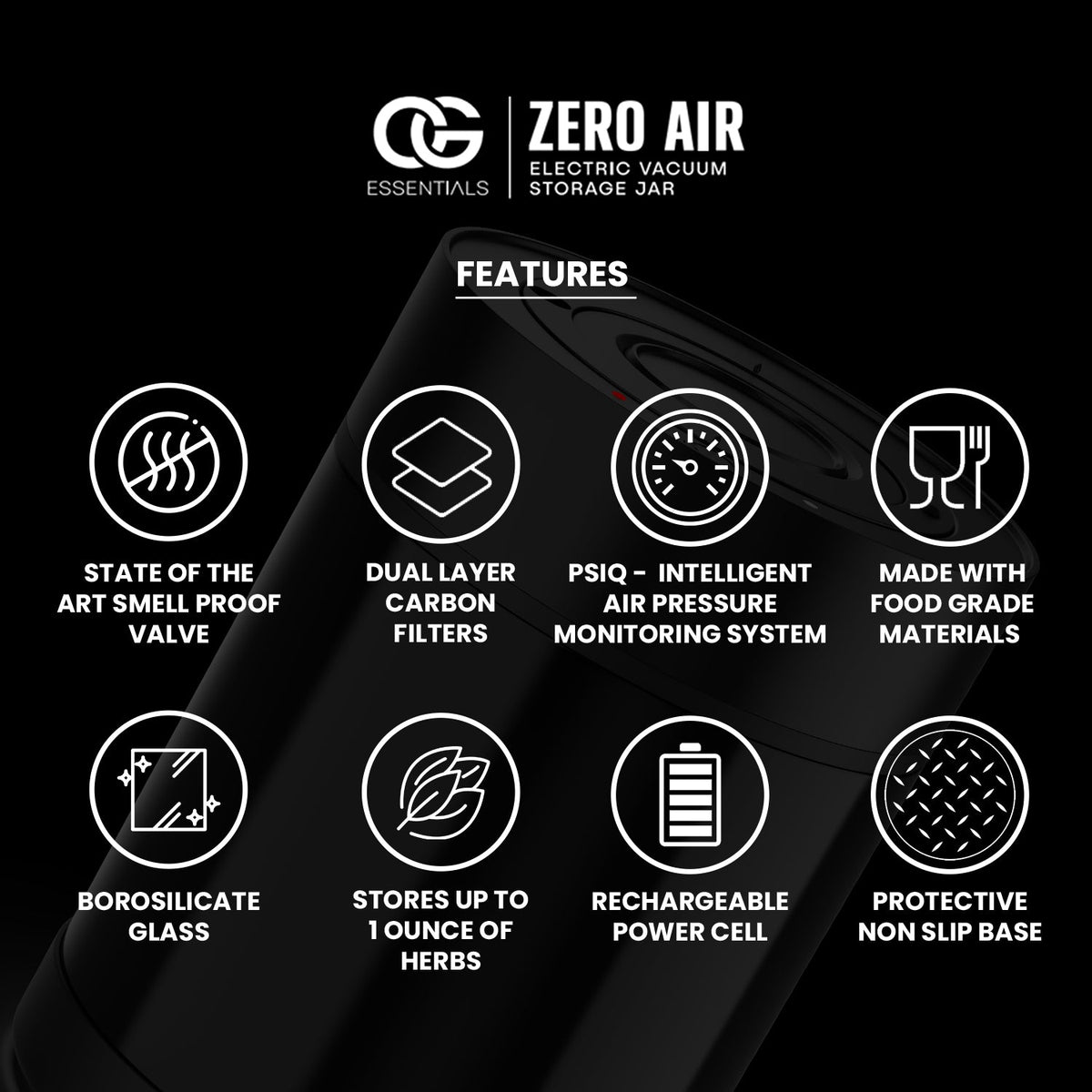 Zero Air jar features