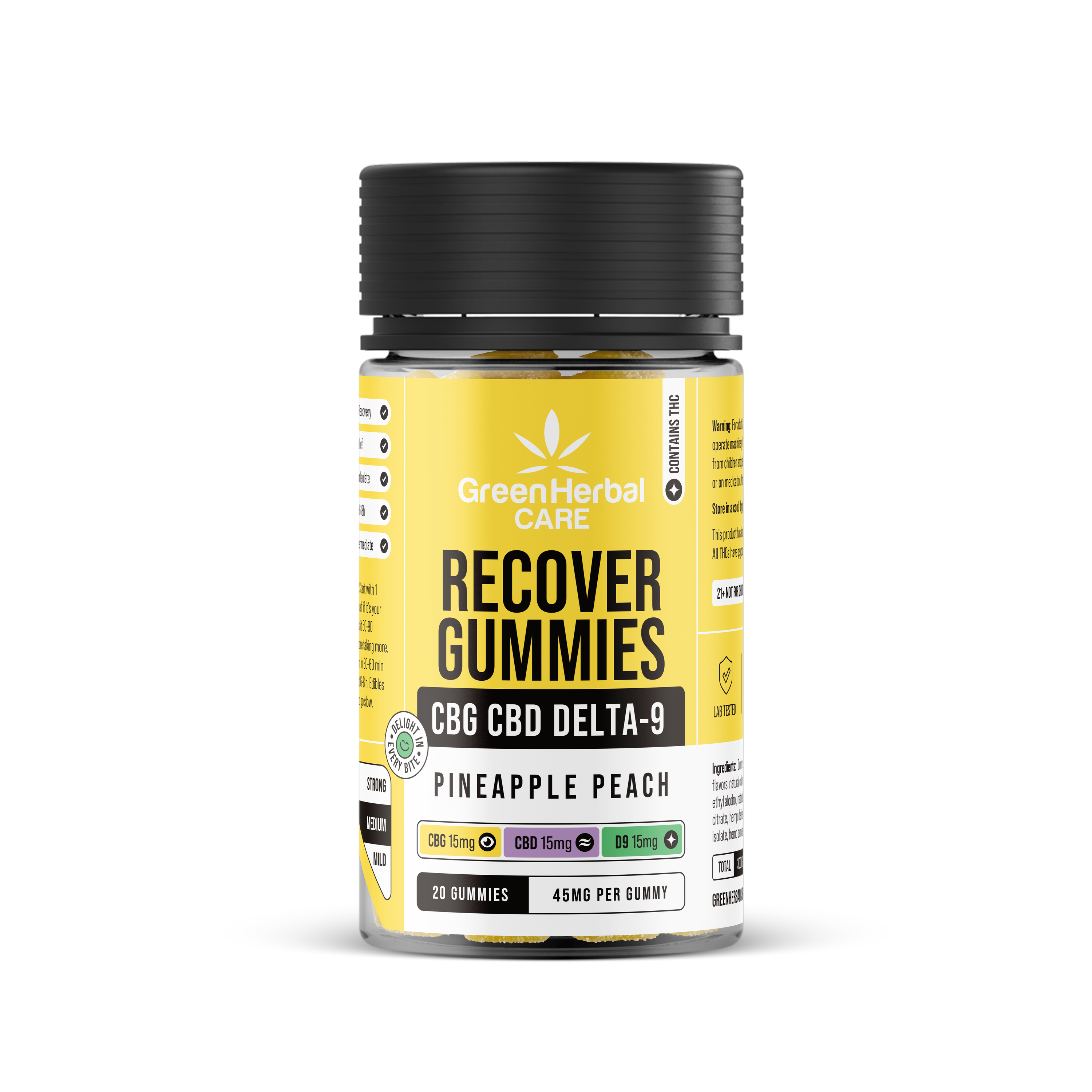 GHC 1:1:1 Recover Gummies Pineapple Peach jar
