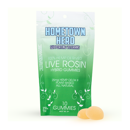 hometown hero delta 9 thc live rosin hybrid gummies