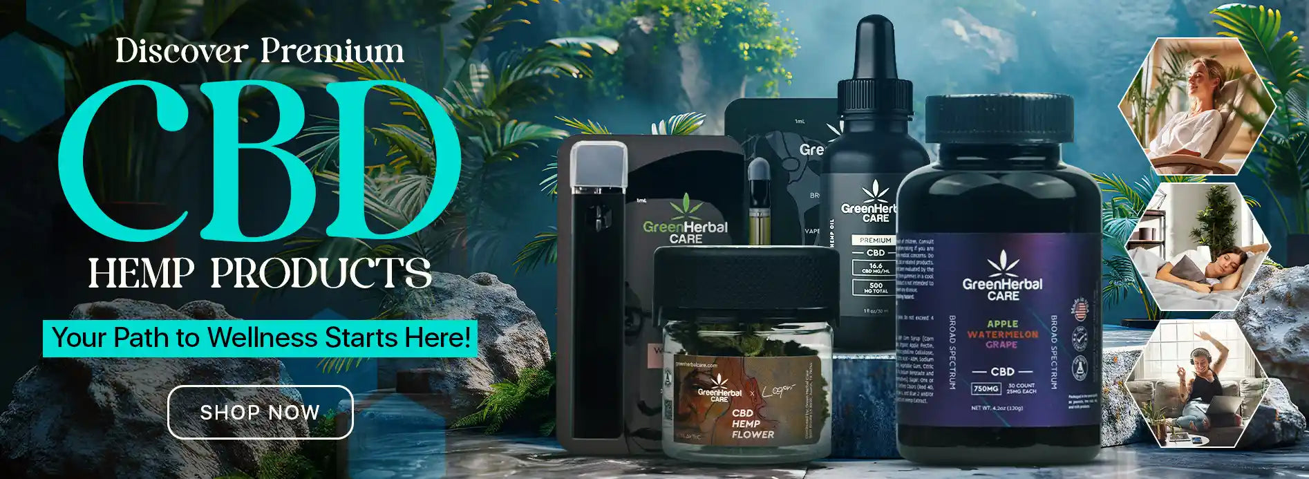 cbd hemp products online store desktop banner