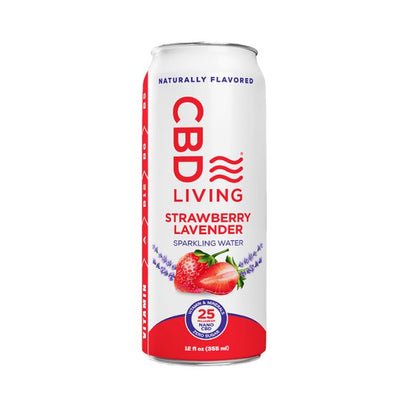 cbd living sparkling water strawberry lavender