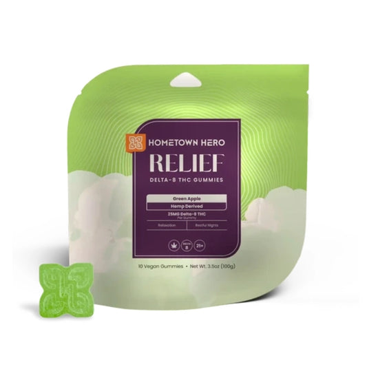 hometown hero relief delta-8 thc gummies green apple