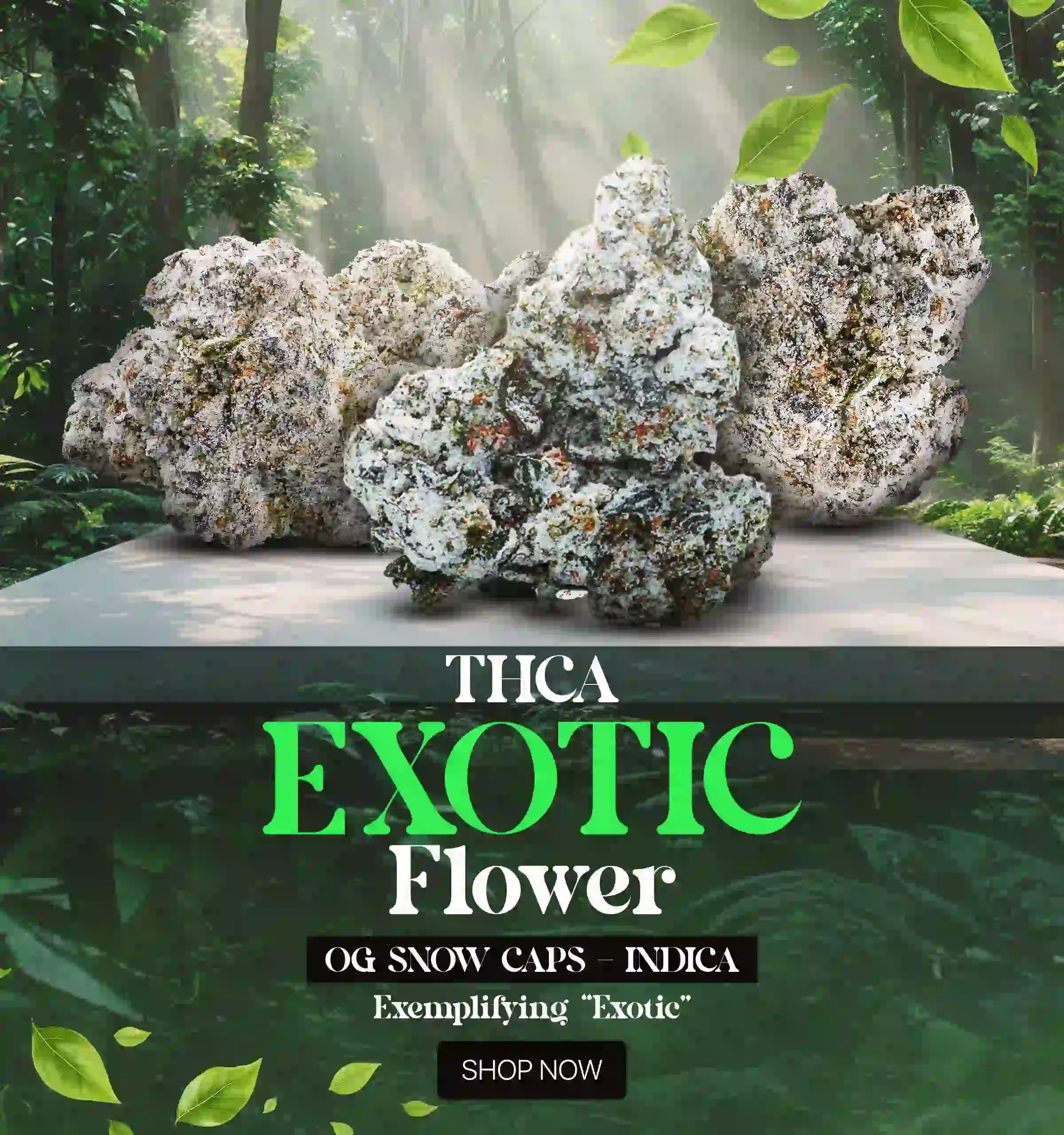 og snow caps thca exotic flower home page banner mobile