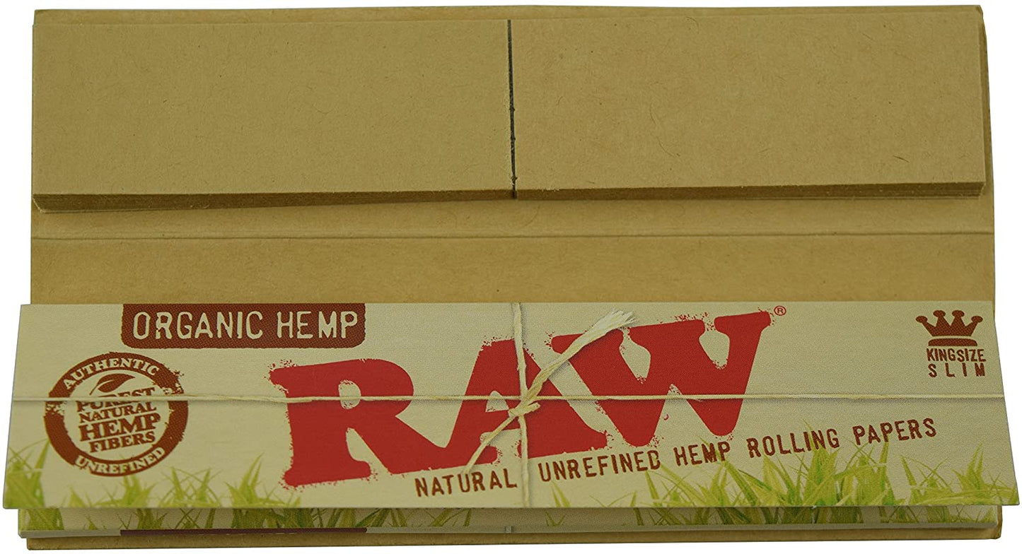 RAW Organic King Size Slim Rolling Papers with Tips