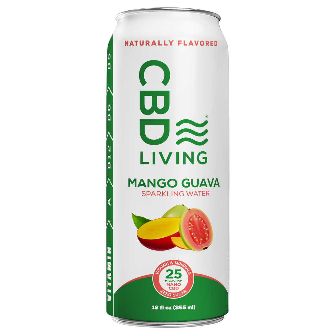 Buy CBD Living Mango Guava Sparkling Water 355ml