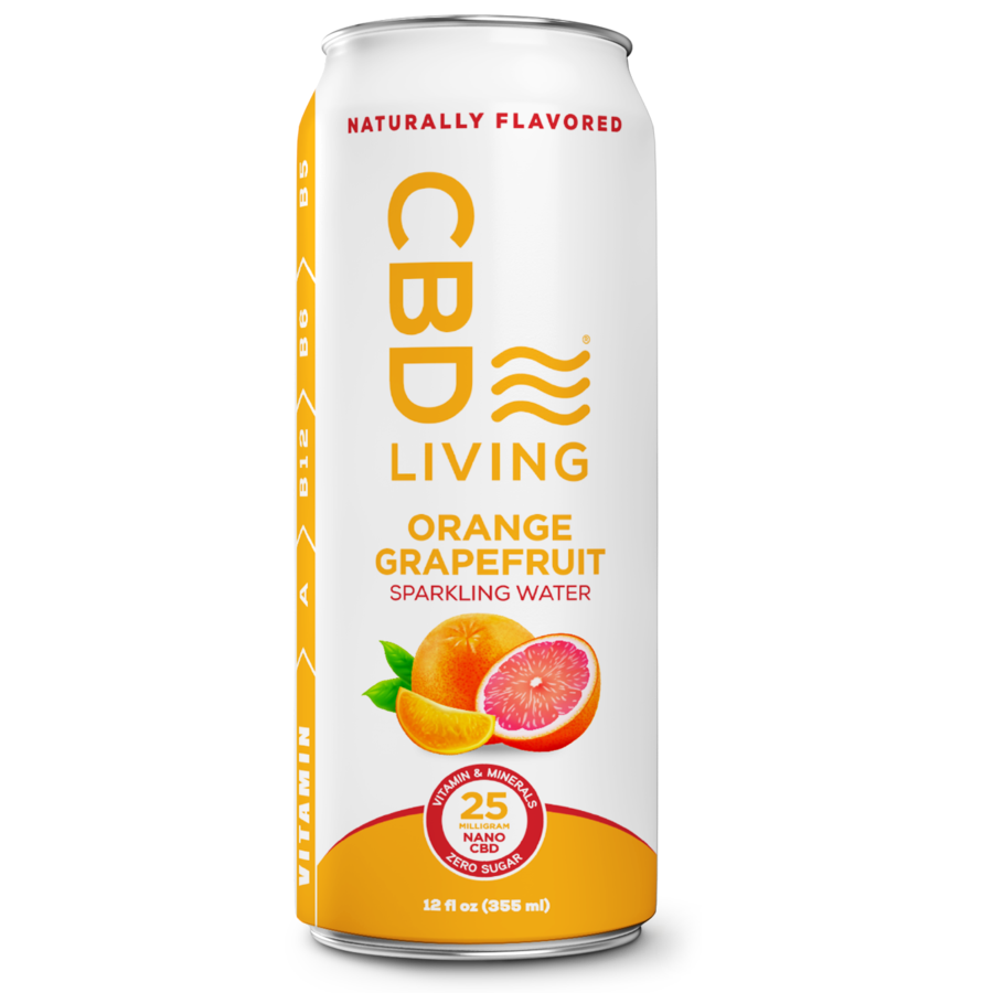 CBD Living Orange Grapefruit sparkling water 355ml