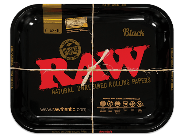 raw black rolling tray