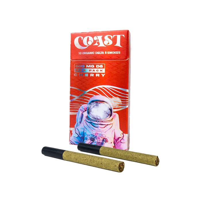 coast delta 8 cigarettes 500mg cherry flavor