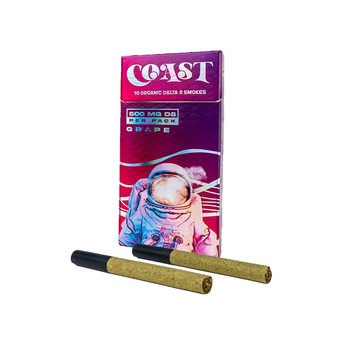 coast 10 organic delta8 smokes grape flavor 