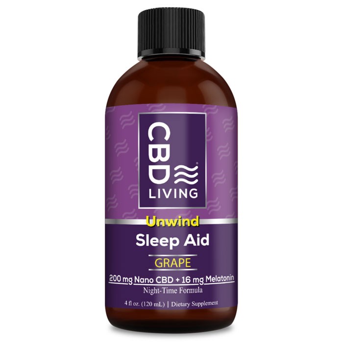 cbd living unwind sleep aid grape flavor