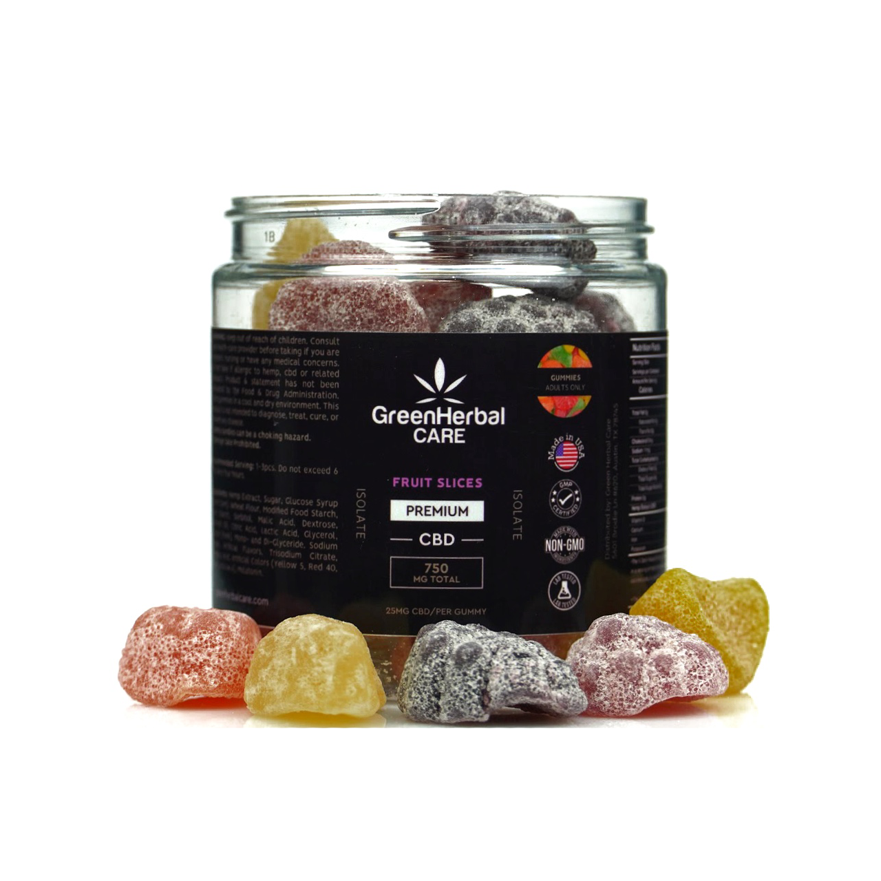 ghc fruit slices-750mg isolate gummies
