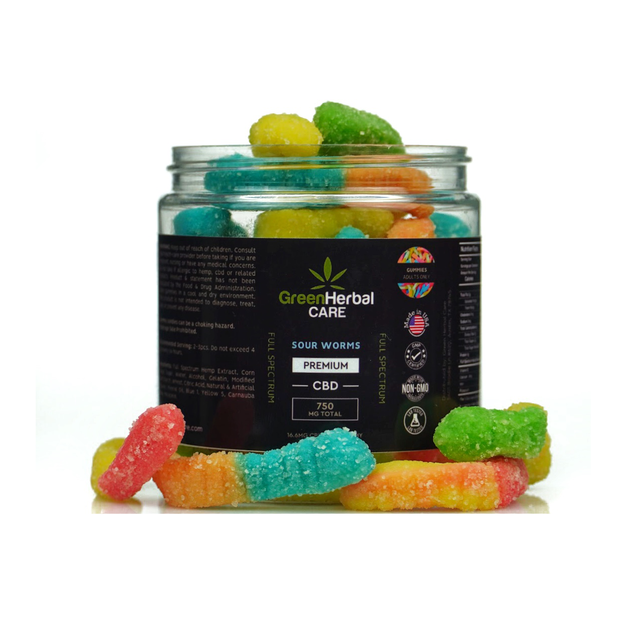ghc sour worms 750mg gummies