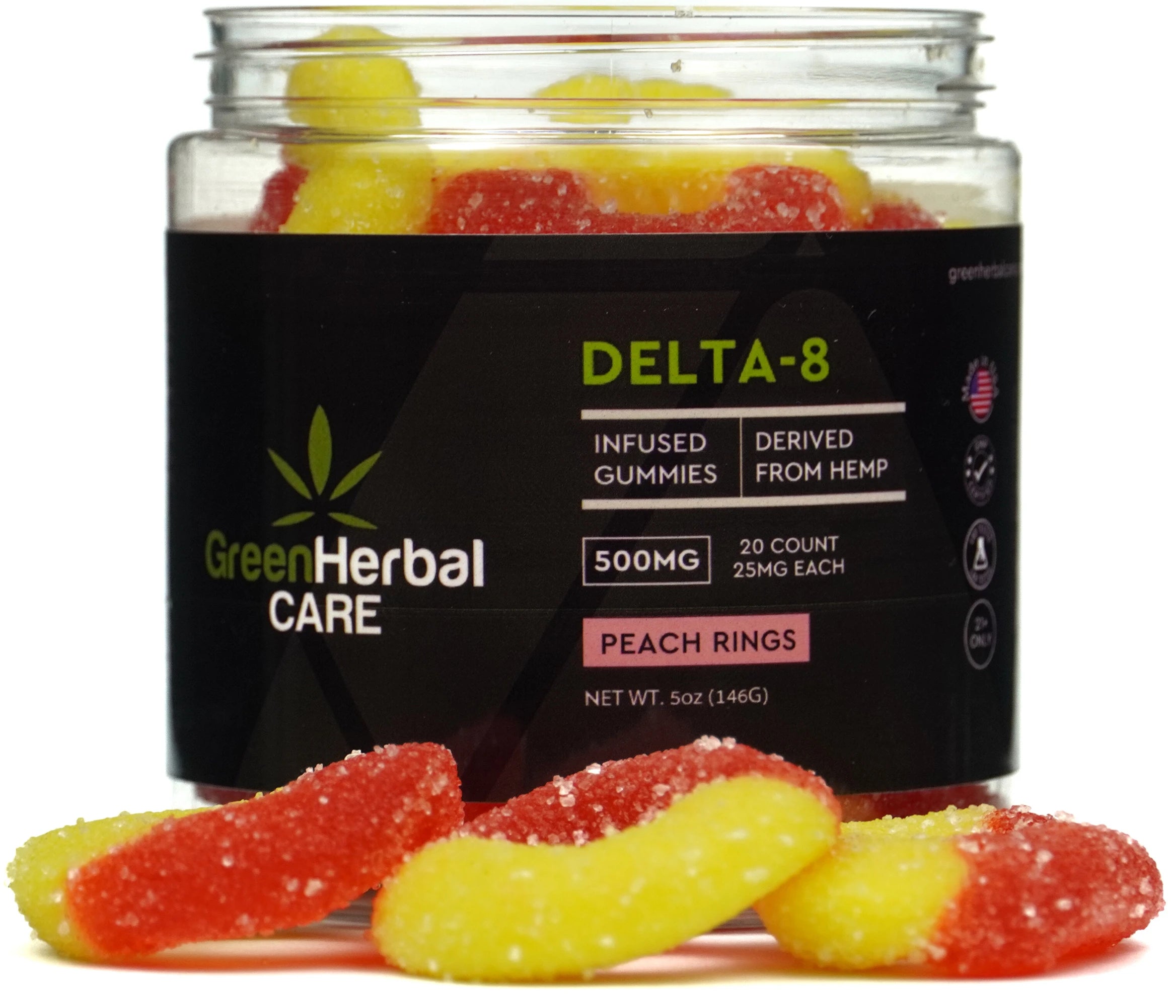 ghc delta8 peach rings 500mg gummies