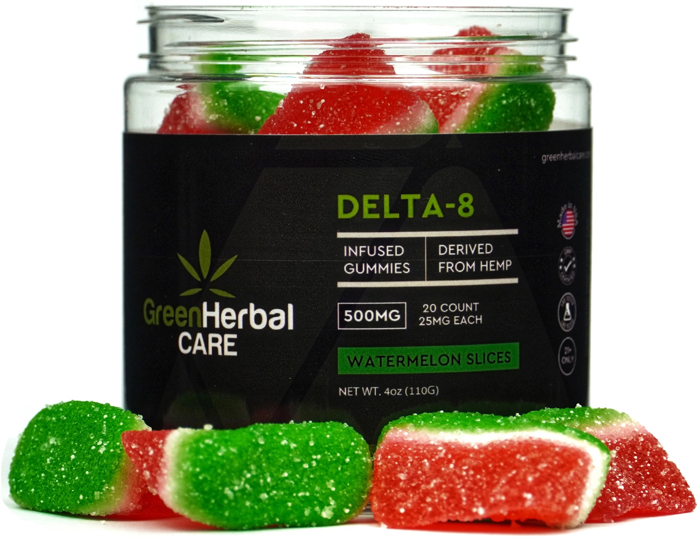 ghc delta8 watermelon slices 500mg gummies