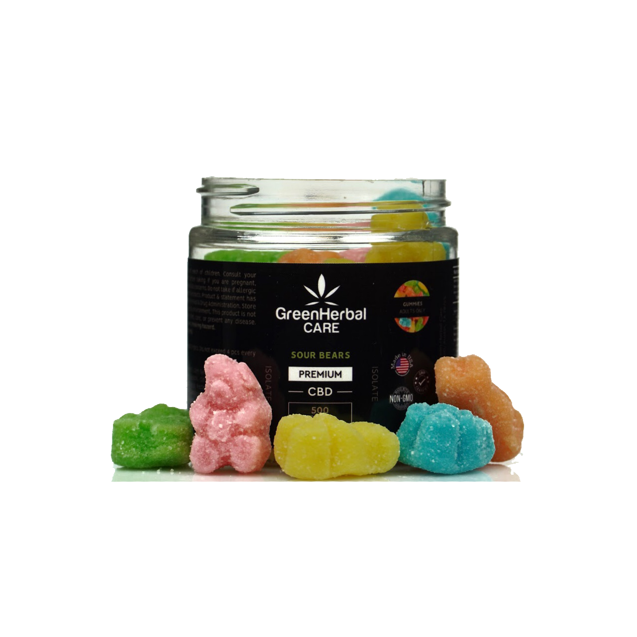 ghc 500mg isolate sour bears gummies