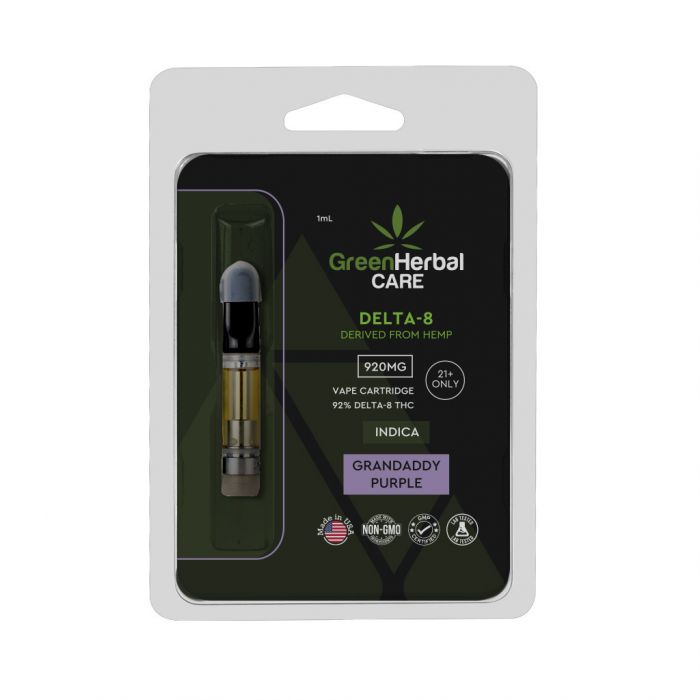 delta-8 920mg grandaddy purple vape cartridge